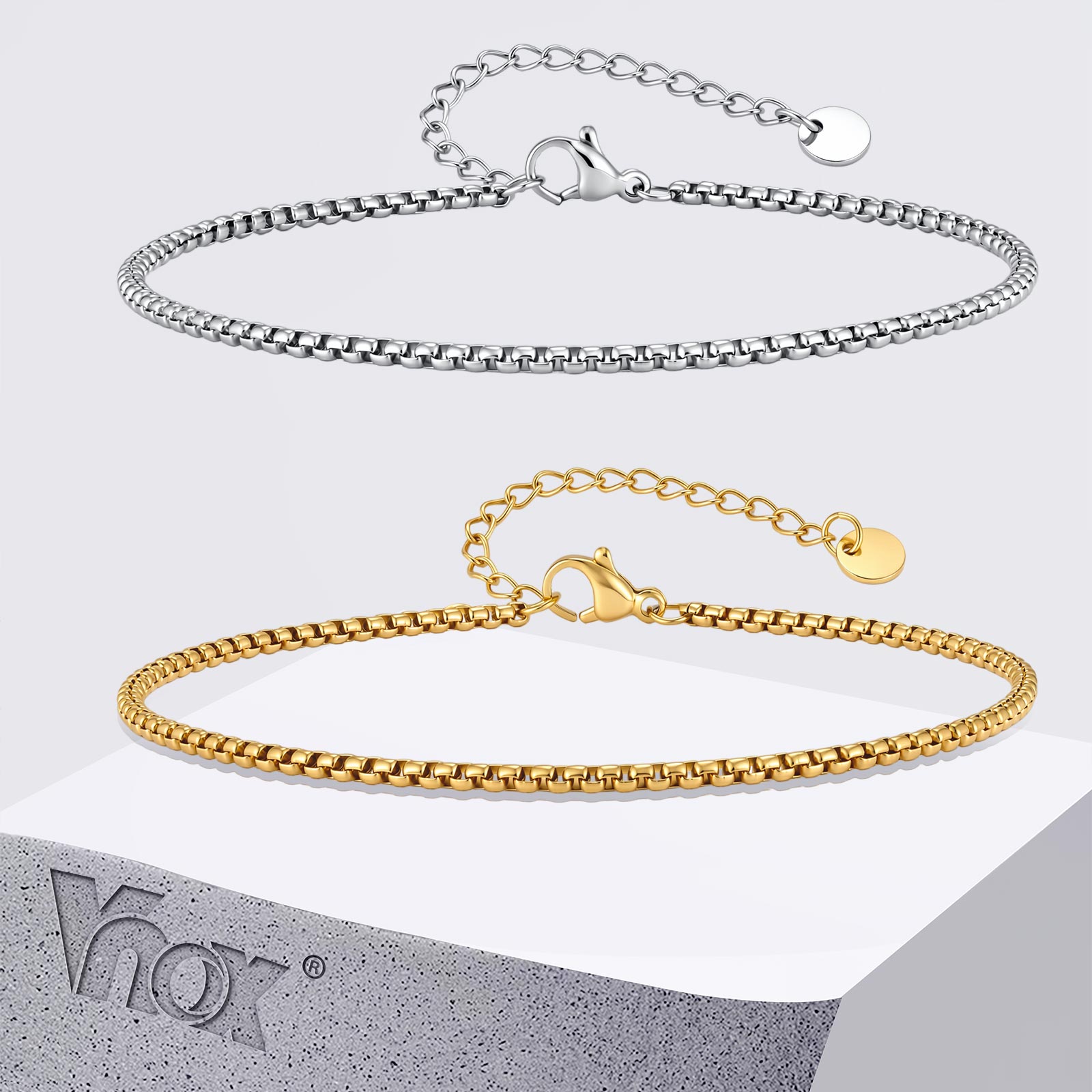 Jc Jewelry & Watches Photos - Tornozeleira Vnox de Aço Inoxidável com