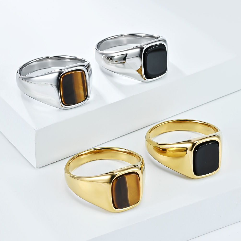 Mens Signet Ring - Novo Anel de Sinete Masculino de