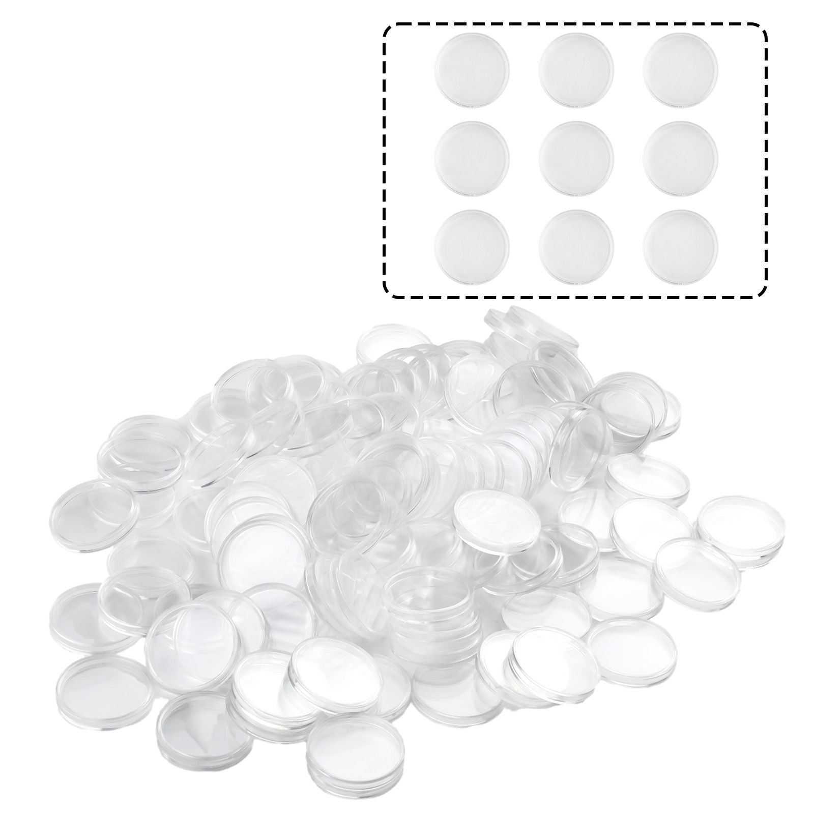 Collectors Coins Jewelry & Watches Of Smithtown Reviews - 100 Peças de Cápsulas Redondas Transparentes