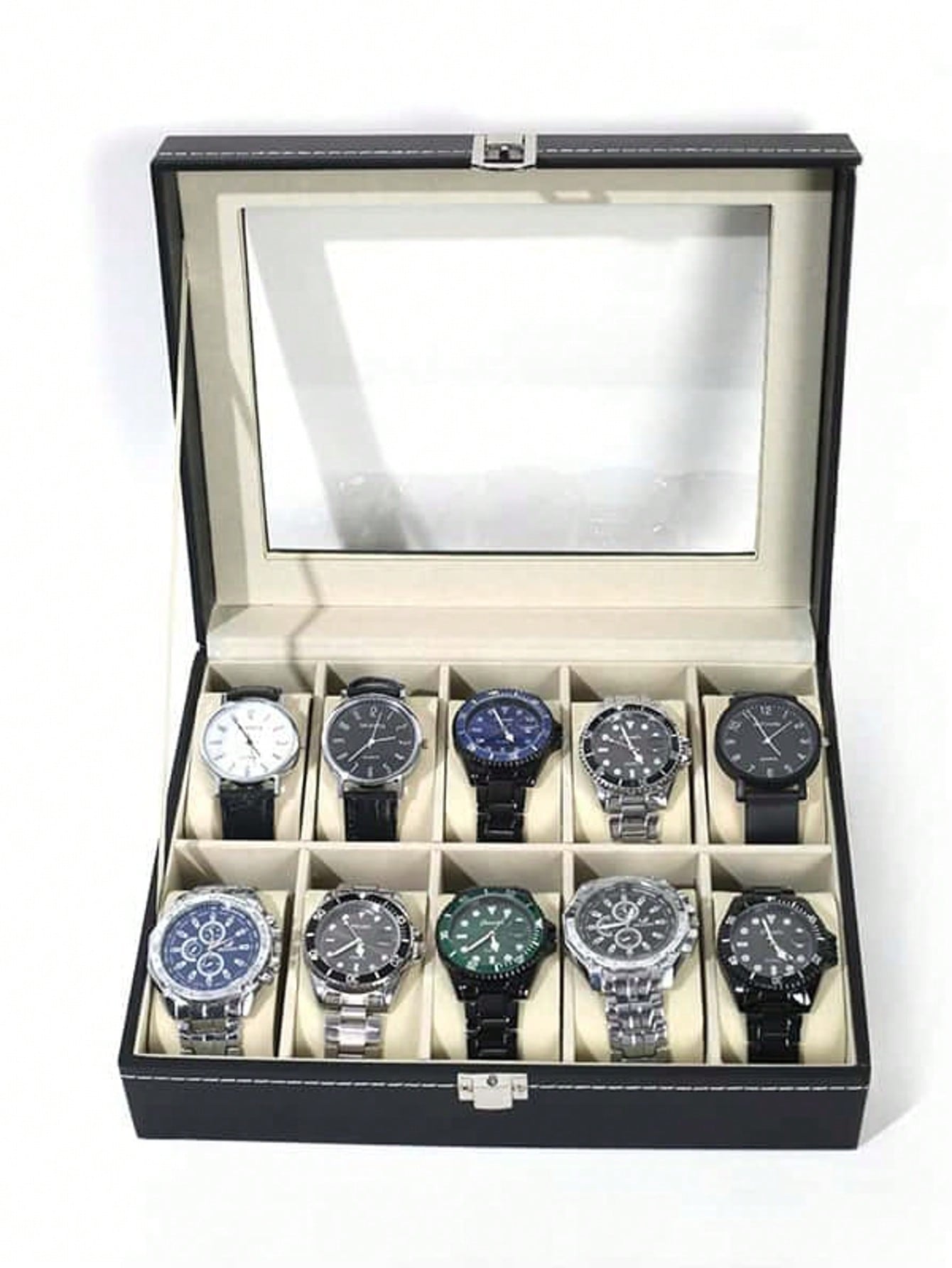 Jewelry Watches Men - Caixa de Relógio de Couro com