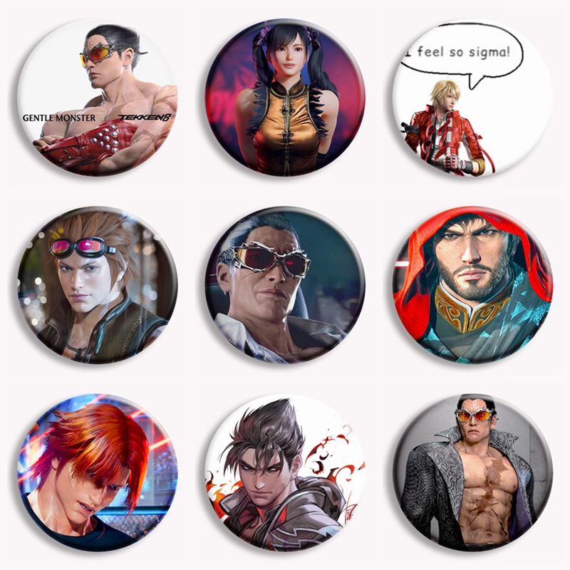 Vintage Brooch Pin - Jogo quente tekken 8 personagem anime