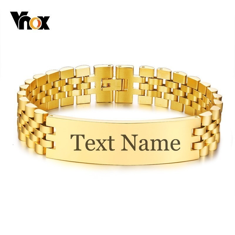 Jewelry Type Watches - Vnox pulseiras masculinas com etiqueta de