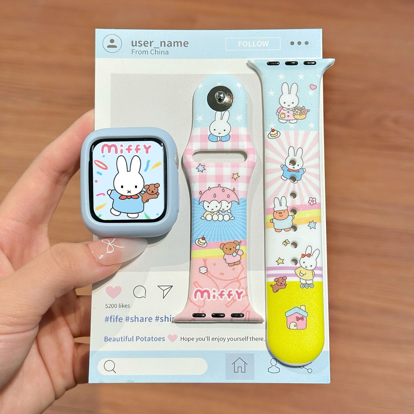 Jewelry Bracelet Watches - Pulseira de Silicone Miffy Cor Dopamina