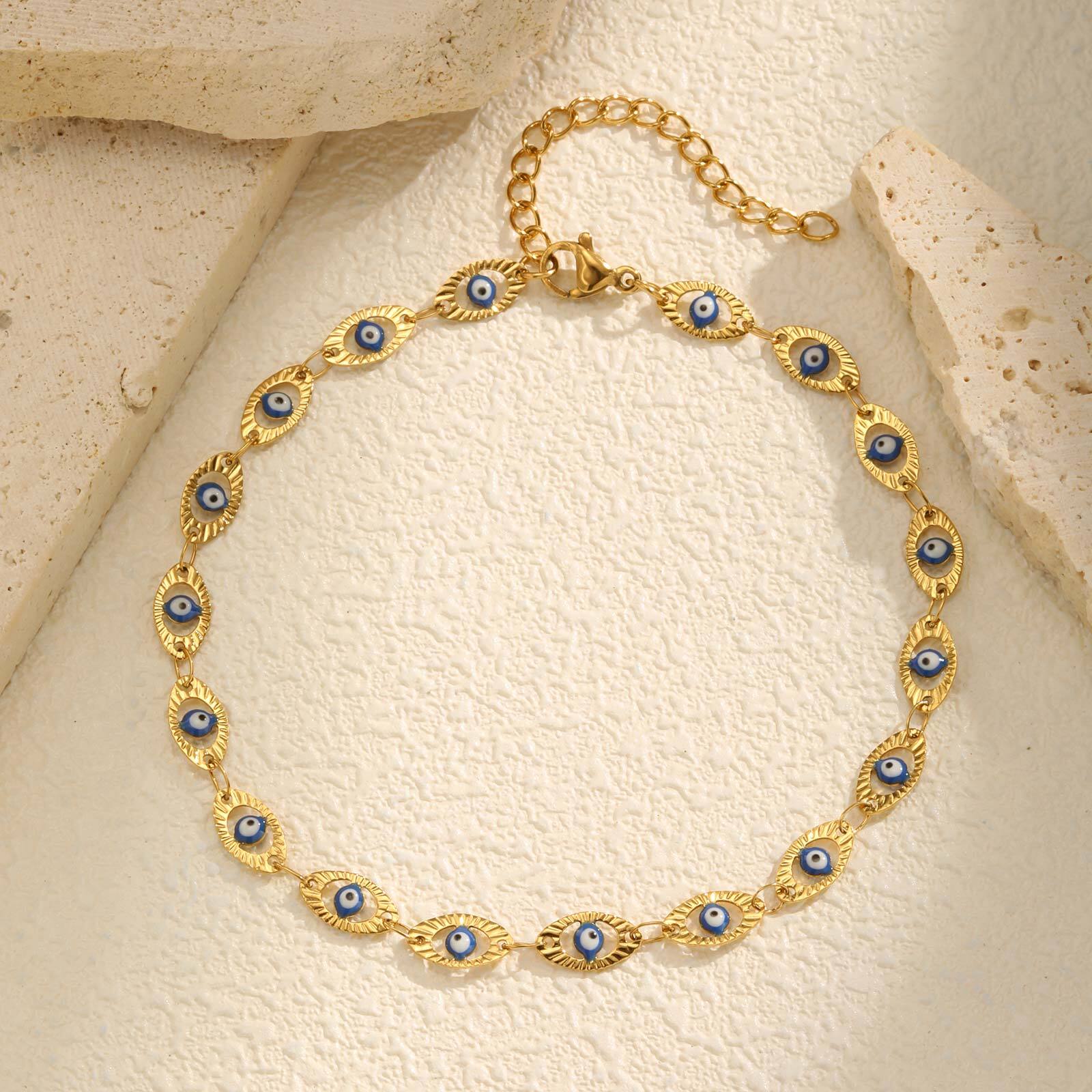 Jc Jewelry & Watches Photos - Tornozeleira Olho Grego para Mulheres, Ajustável,