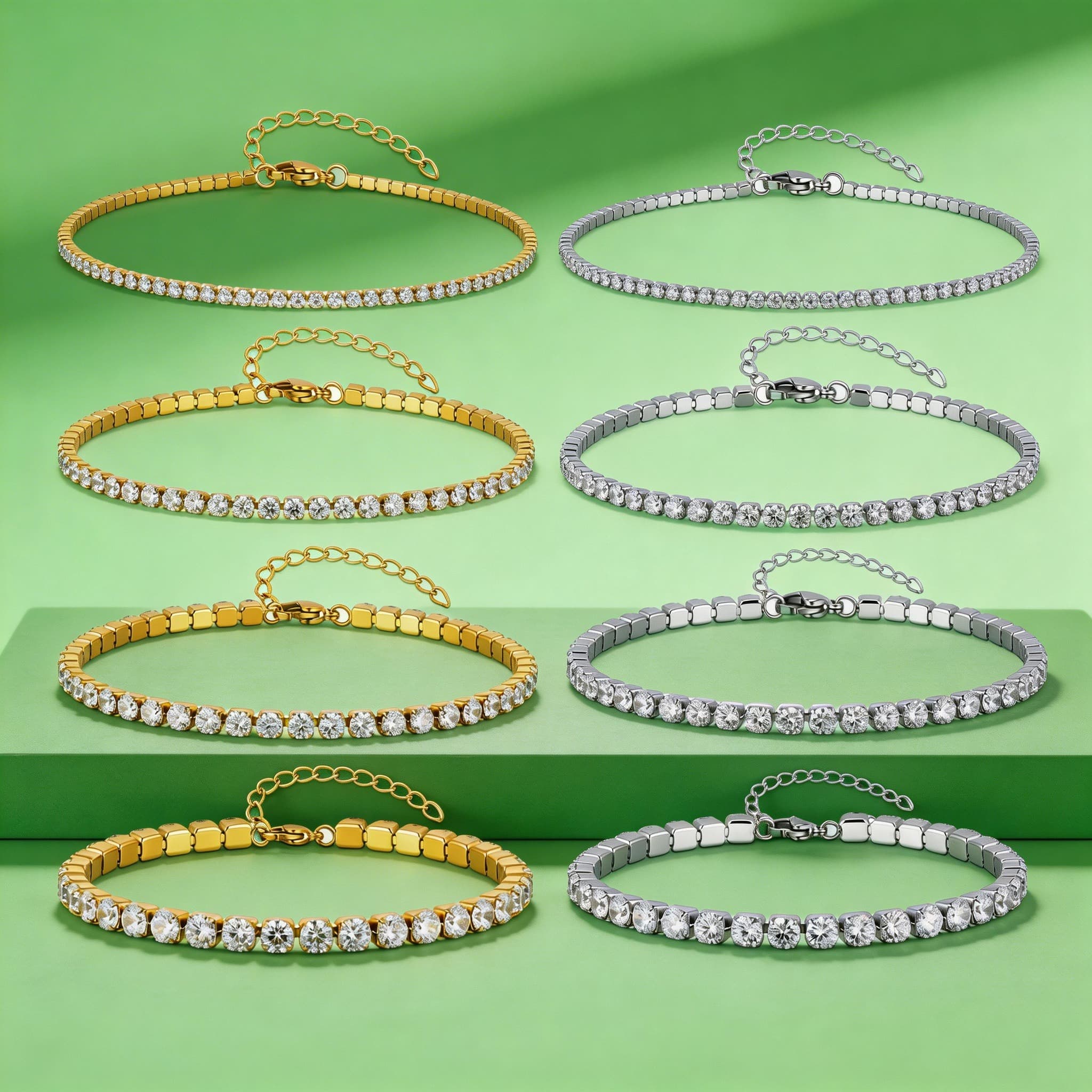 Jc Jewelry & Watches Photos - Tornozeleira de Luxo com Zircônia 2/3/4/5MM