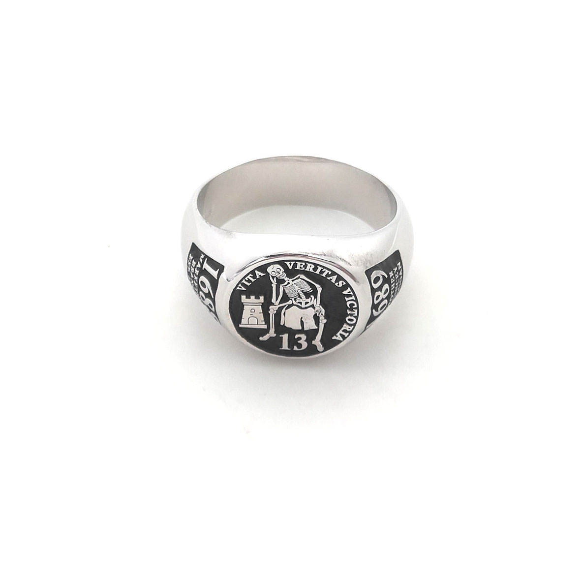 Anel superior redondo gravado  - Mens Signet Ring avaliação e preço
