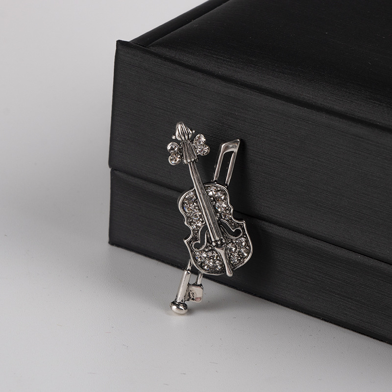 Broche de violino de cristal,  - Vintage Brooch Pin avaliação e preço