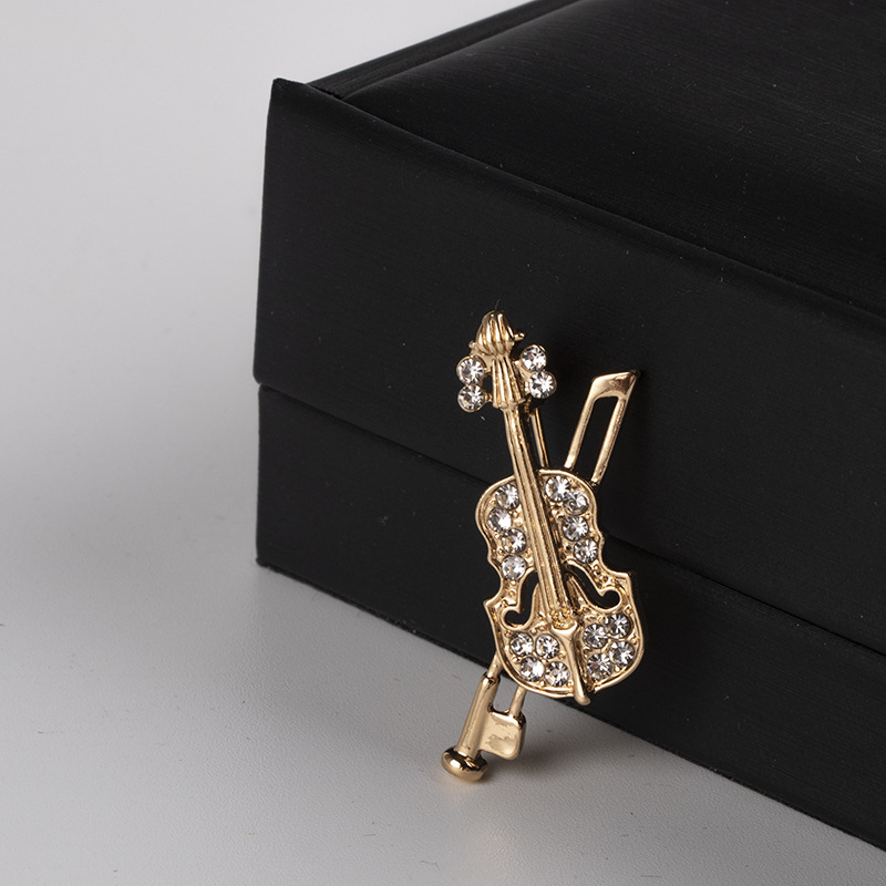 Broche de violino de cristal,  - Vintage Brooch Pin avaliação e preço