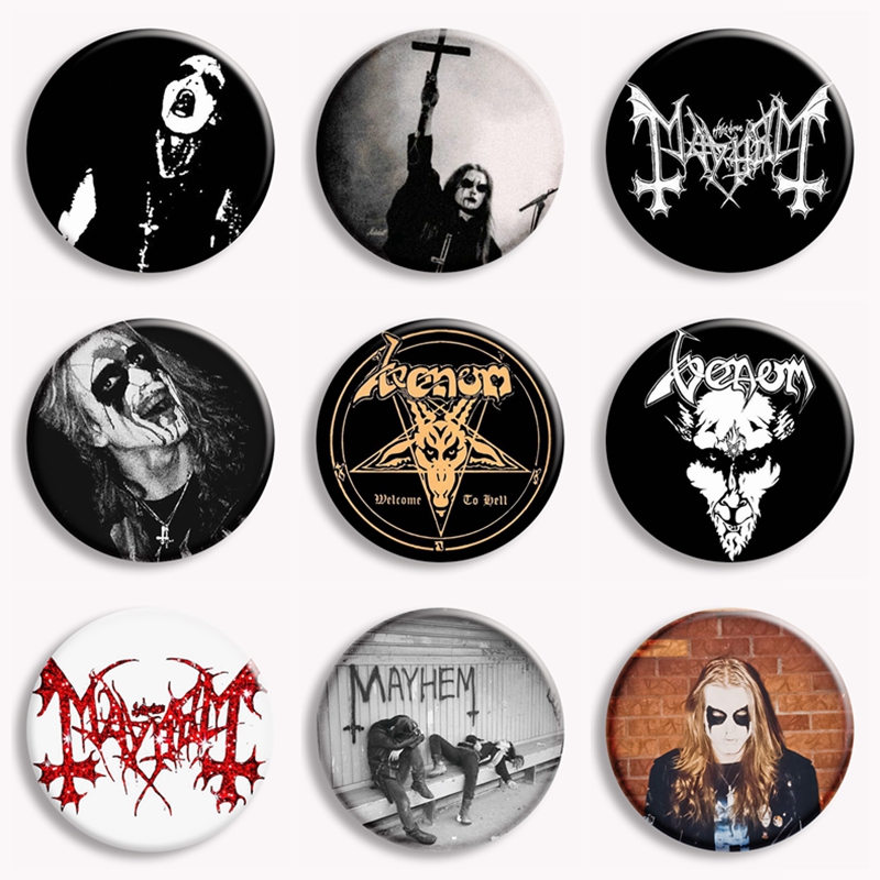 Rock mayhem banda botão macio  - Vintage Brooch Pin avaliação e preço