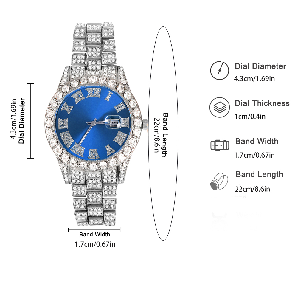 3 pçs hip-hop relógio conjunto - Jewelry Watches Men avaliação e preço