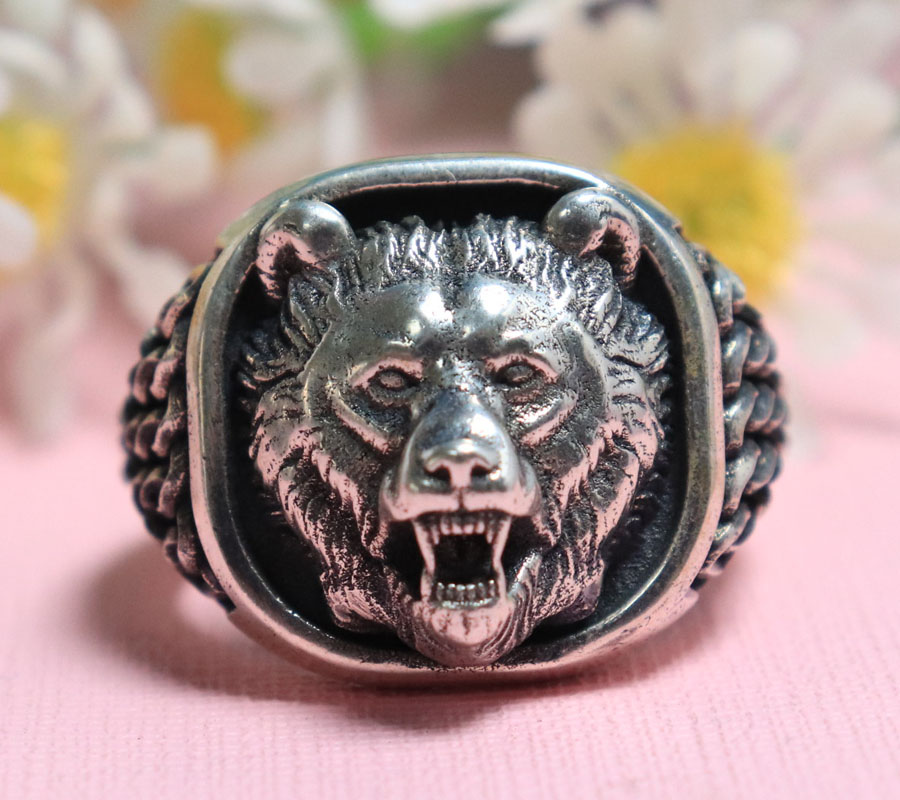 22g Cabeça de Urso Viking Orna - Mens Signet Ring avaliação e preço