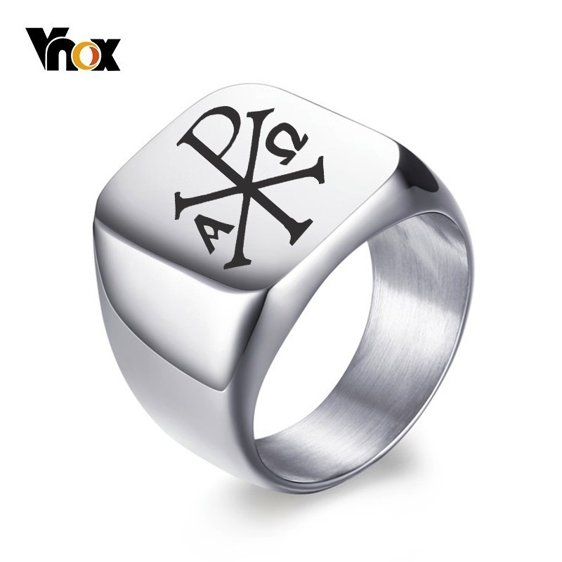 Vnox-anel de selo personalizad - Mens Signet Ring avaliação e preço