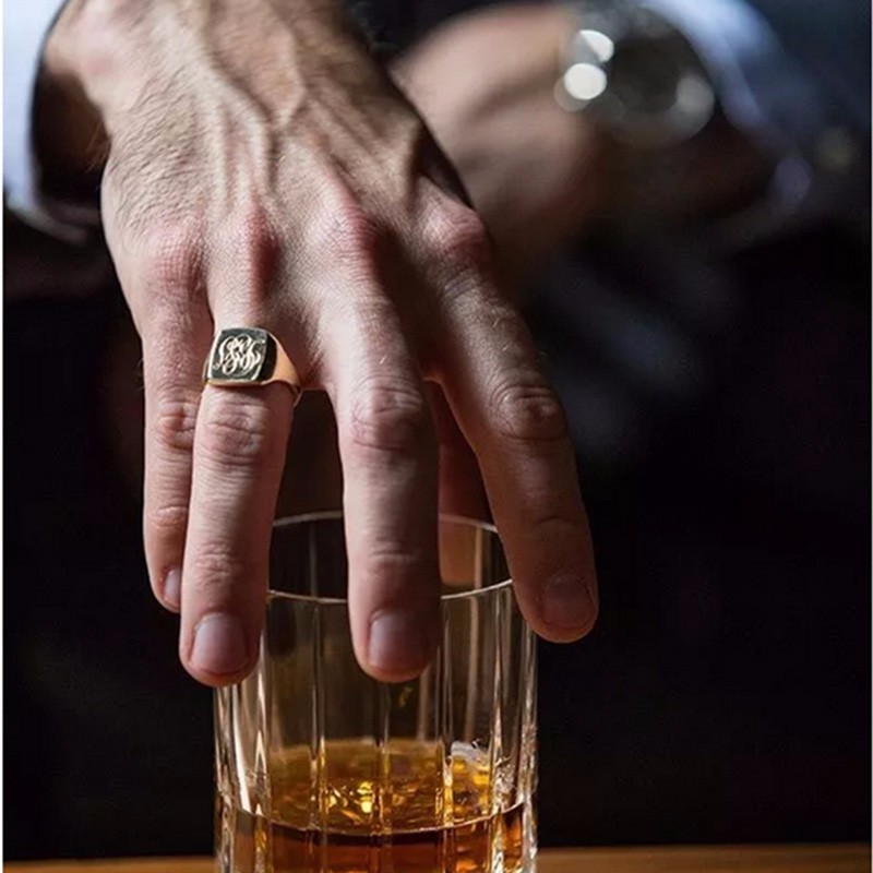 Vnox-anel de selo personalizad - Mens Signet Ring avaliação e preço