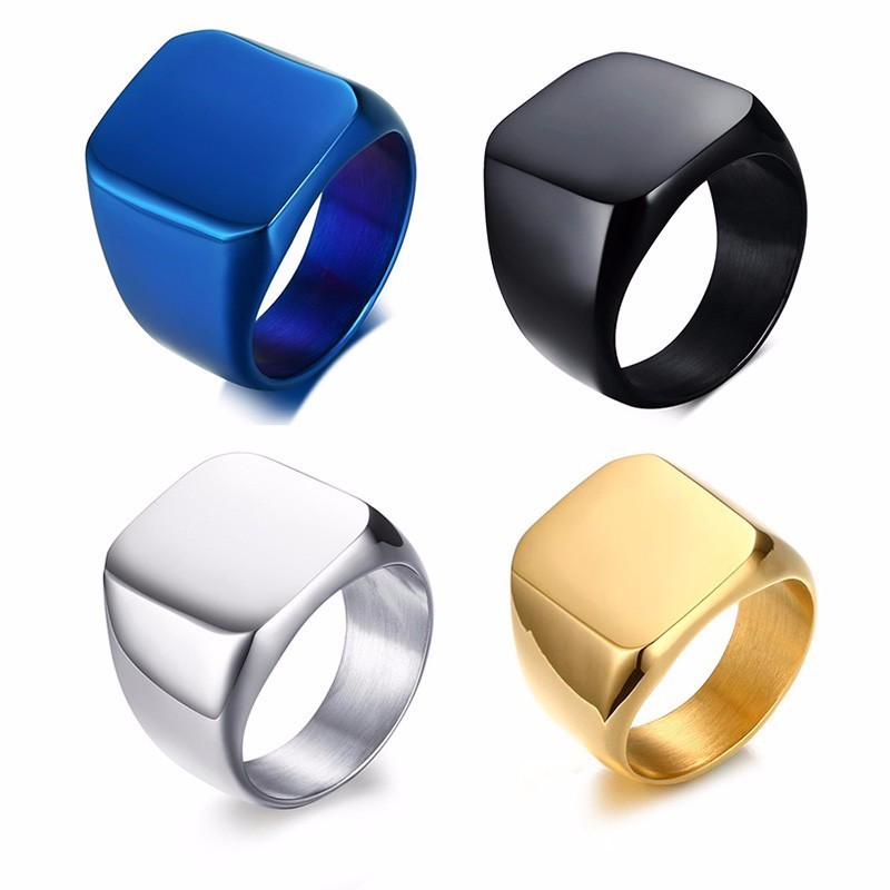 Vnox-anel de selo personalizad - Mens Signet Ring avaliação e preço