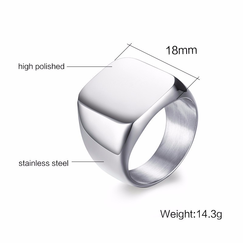 Vnox-anel de selo personalizad - Mens Signet Ring avaliação e preço