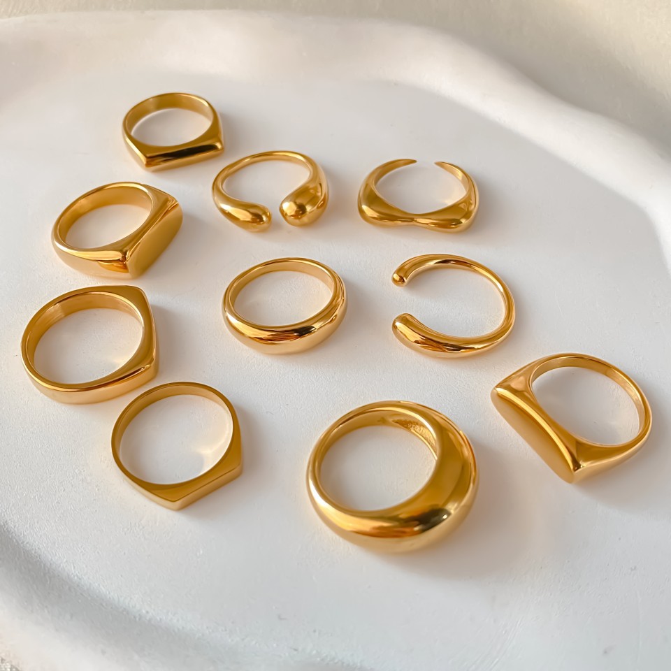 Anéis de Aço Inoxidável St-Del - Mens Signet Ring avaliação e preço