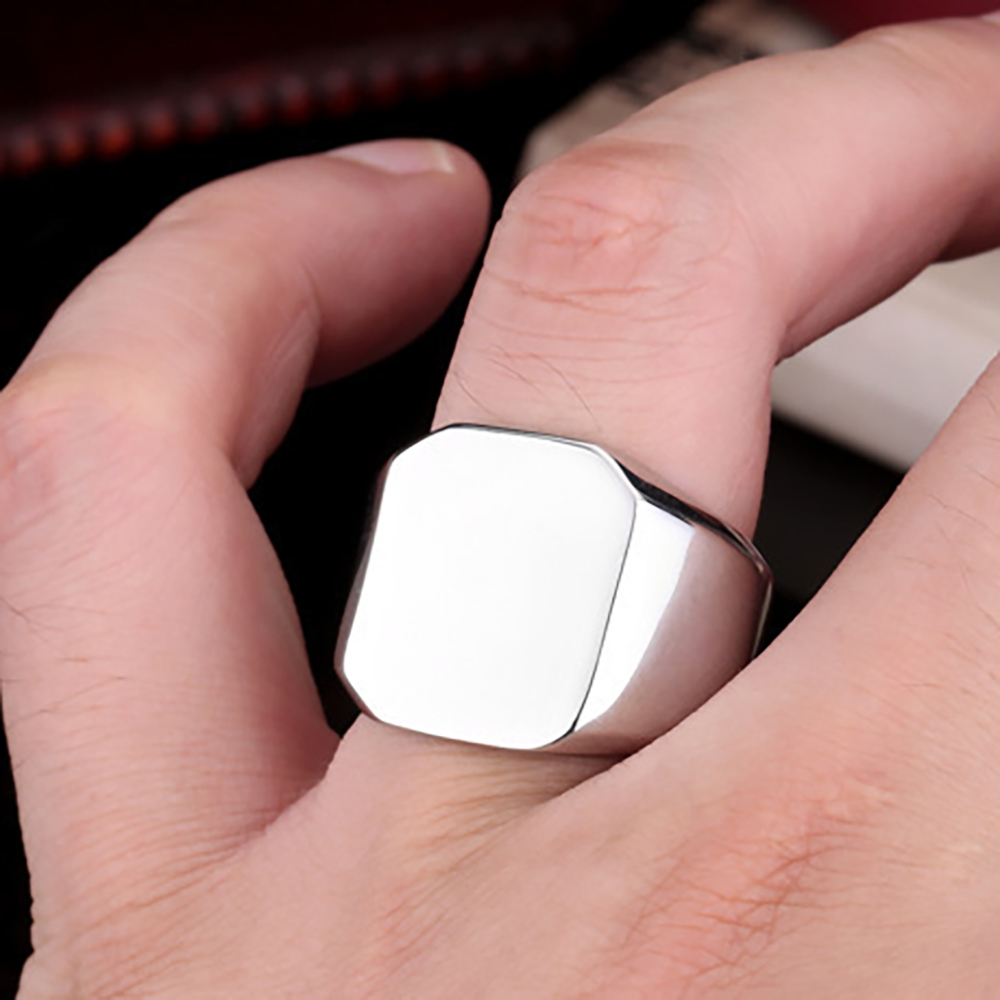 Livre Gravar Nova Prata/Ouro/P - Mens Signet Ring avaliação e preço