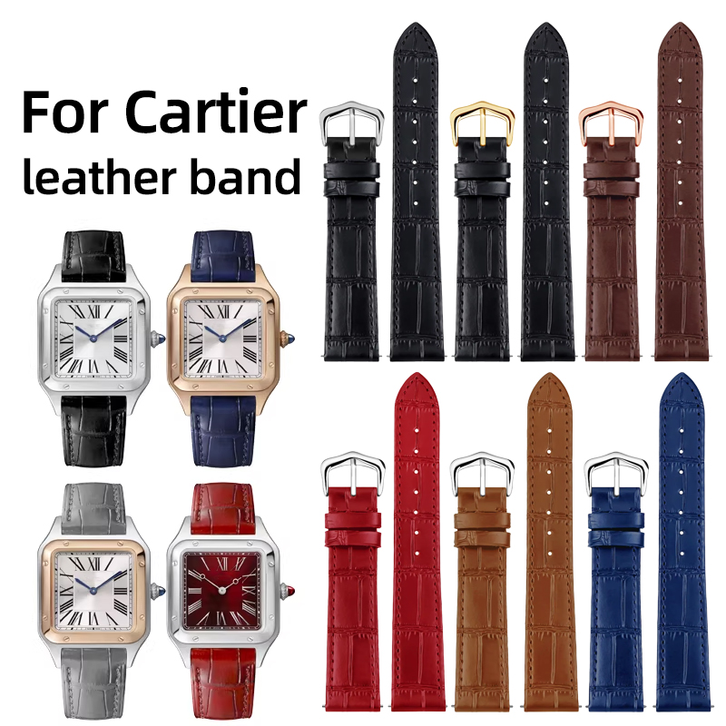 Pulseira de couro genuíno de 1 - Cartier Watch Santos avaliação e preço