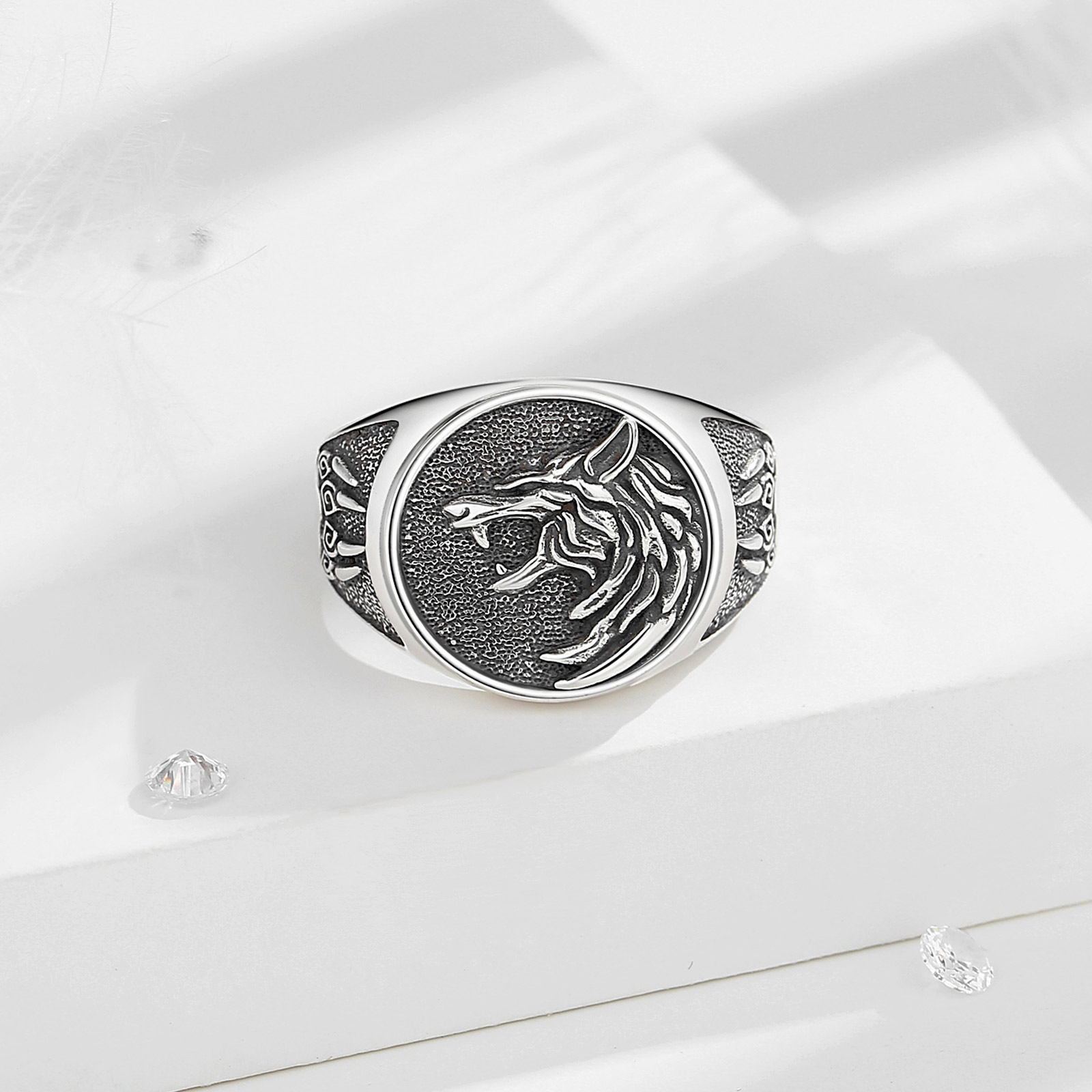 Eudora-925 Sterling Silver Vik - Mens Signet Ring avaliação e preço