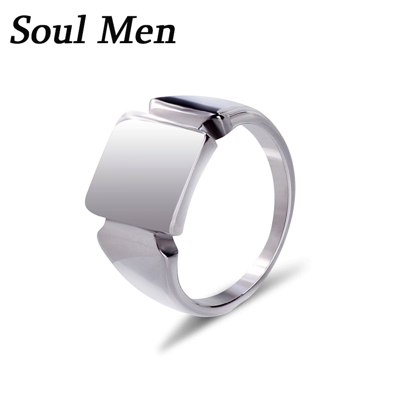 Soul men anéis de aço titânio  - Mens Signet Ring avaliação e preço