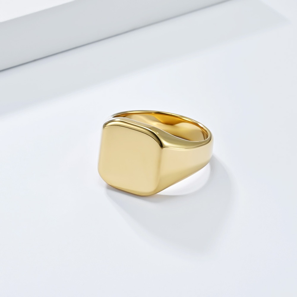 Somen sinete quadrado anel de  - Mens Signet Ring avaliação e preço