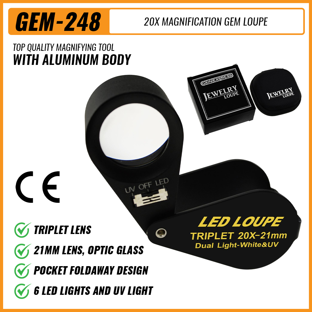 20x lupa de jóias 21mm luz dup - Collectors Coins Jewelry & Watches Of Smithtown Reviews avaliação e preço