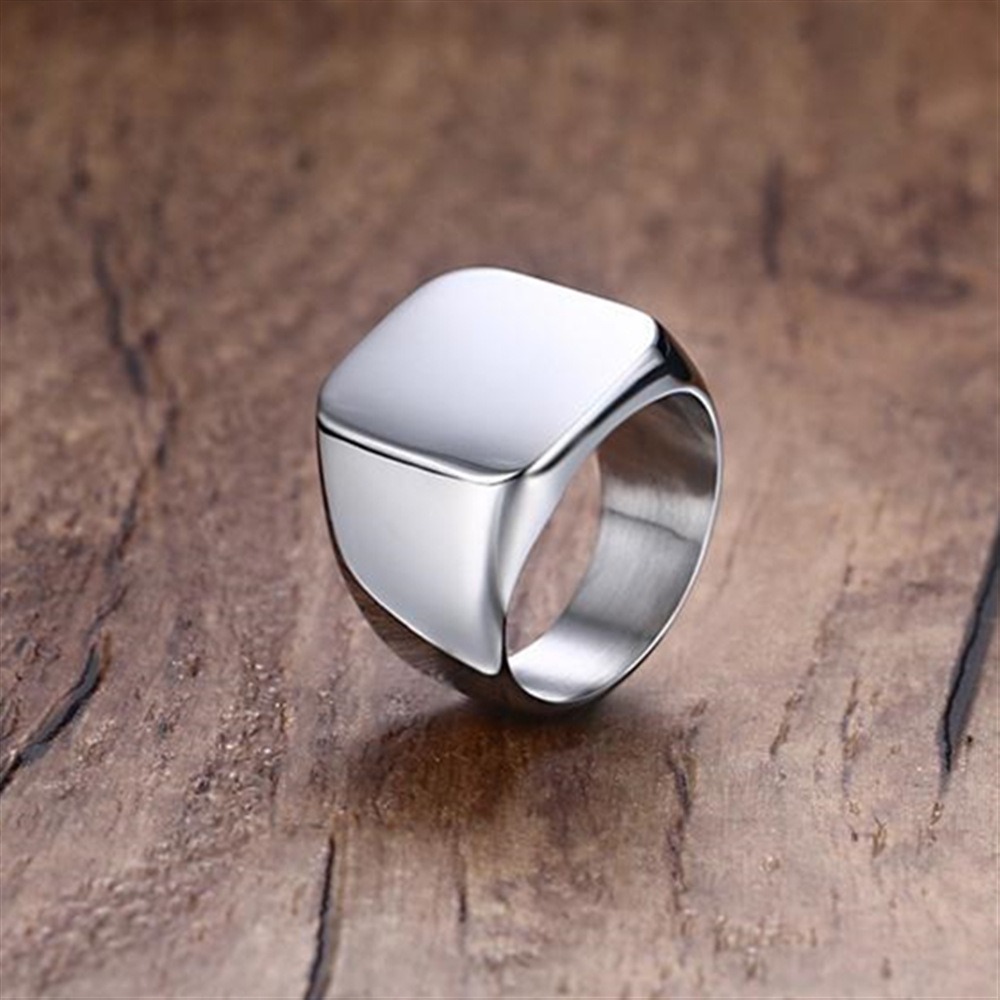 Moda masculina preto suave ané - Mens Signet Ring avaliação e preço