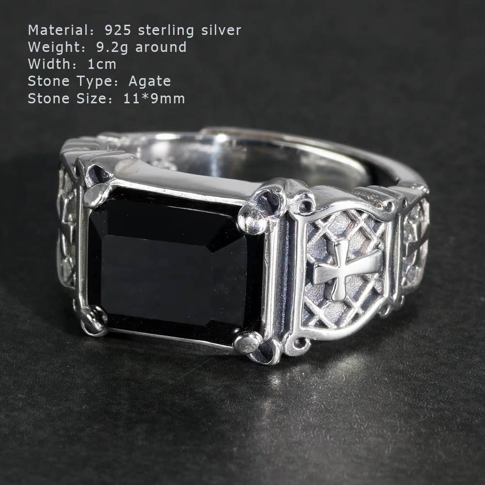 Vintage punk prata 925 jóias s - Mens Signet Ring avaliação e preço